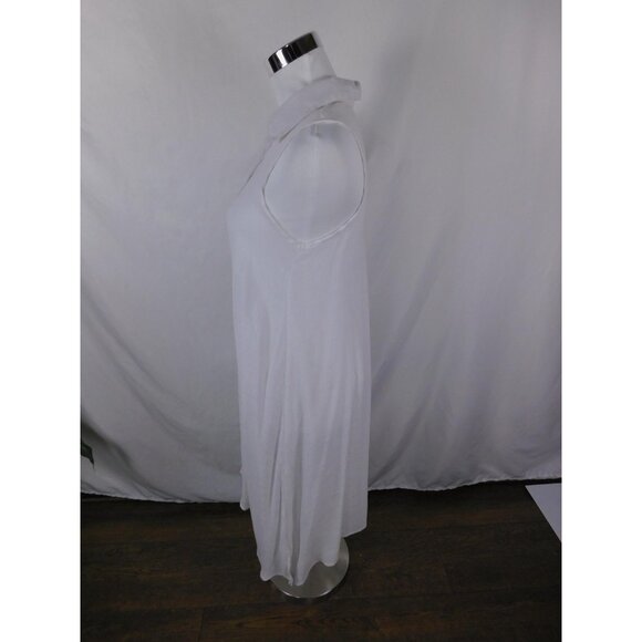 Mlle Gabrielle Shirt Dress Womens Small White Sleeveless Button Front Maxi - Picture 4 of 10